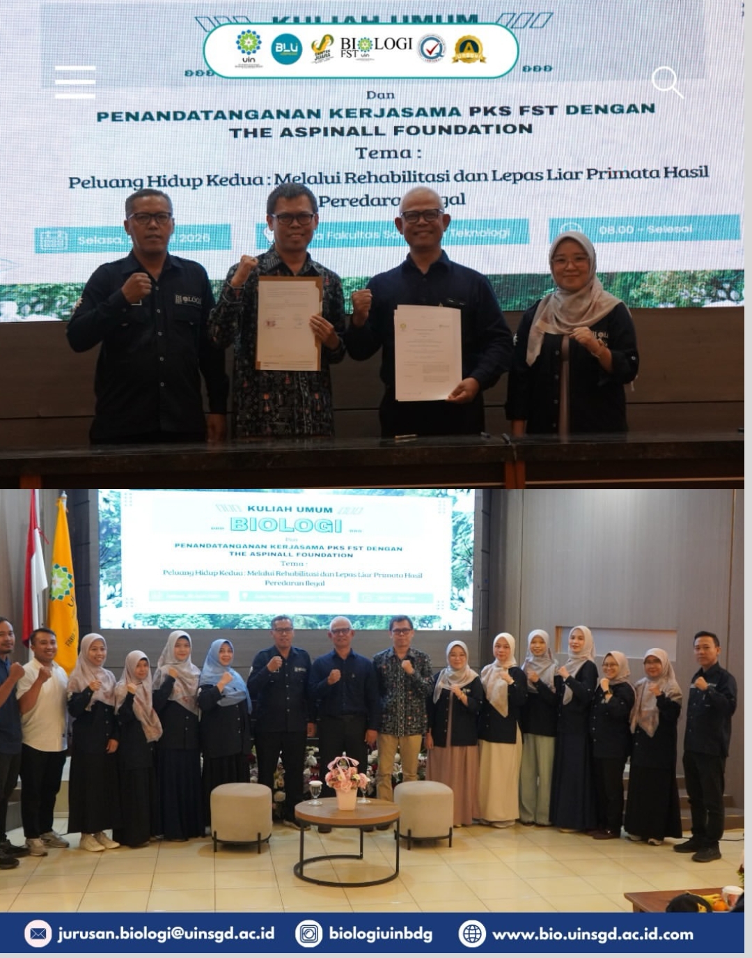 Penandatanganan Kerjasama PKS FST Dengan The Aspinall Foundation